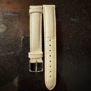 Michele Cream Leather Watch Strap 16mm